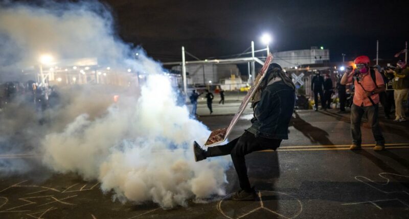 Newark's Delaney Hall anti-ICE clashes continue â despite New Jersey Gov. Mikie Sherrill's âpeacefulâ protest zone